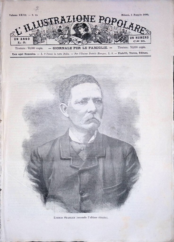 L'Illustrazione Popolare 4 Maggio 1890 Henri Stanley Giovanelli Cosenz Chicago