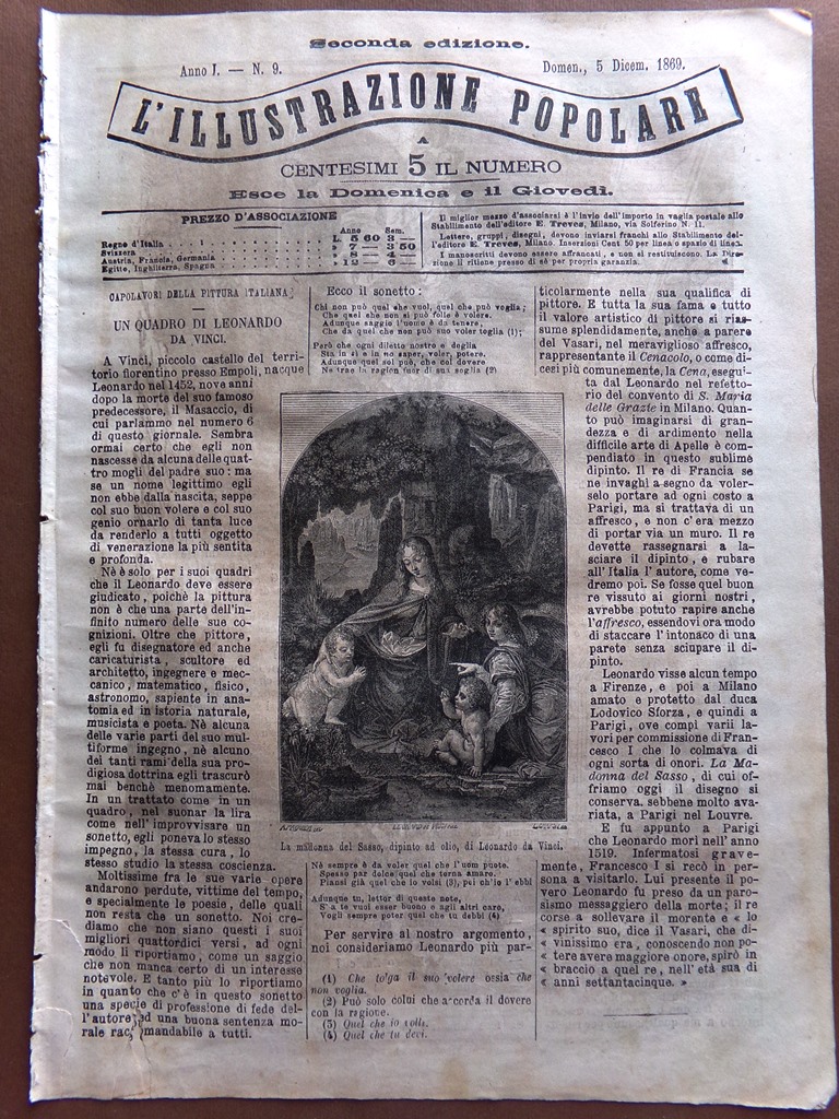 L'illustrazione Popolare 5 Dicembre 1869 Ismailia Circo Cairo Porto Said …