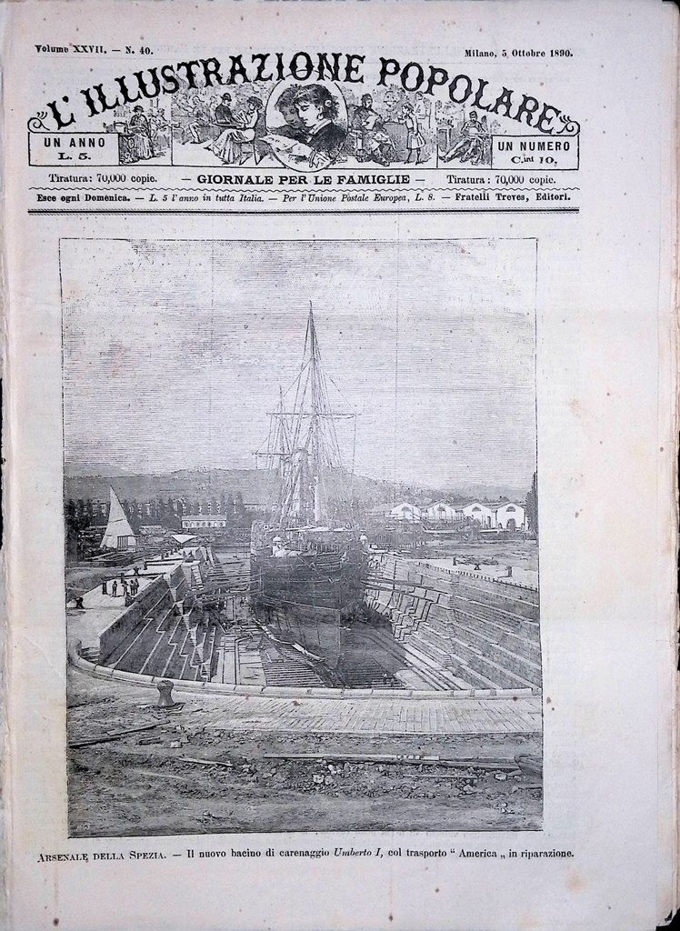L'Illustrazione Popolare 5 Ottobre 1890 Hector Berlioz Incendio Colon Correnti