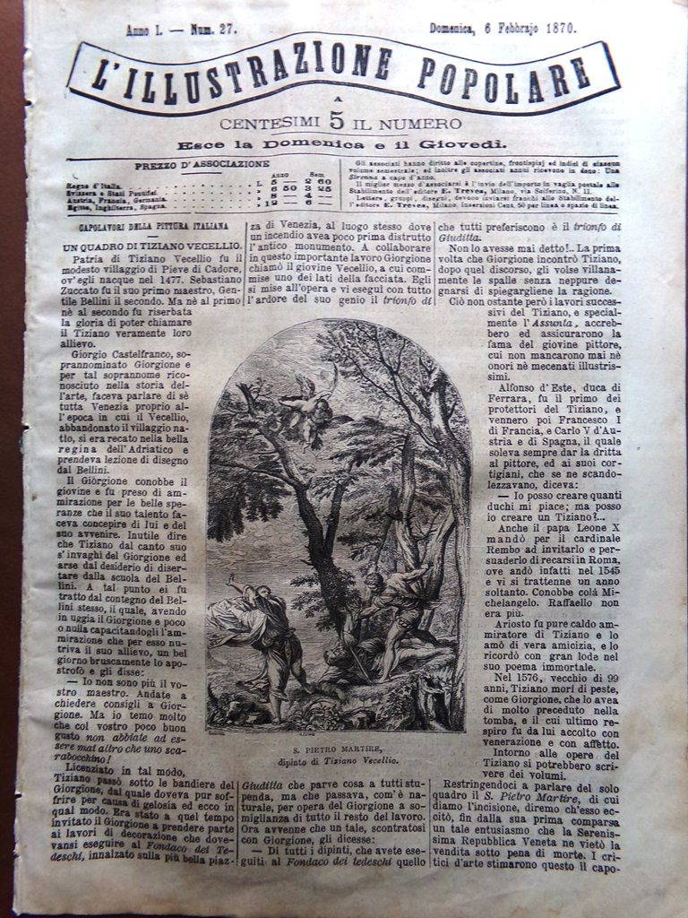 L'illustrazione Popolare 6 Febbraio 1870 Fenomeni Meteorologici Sardou Tiziano
