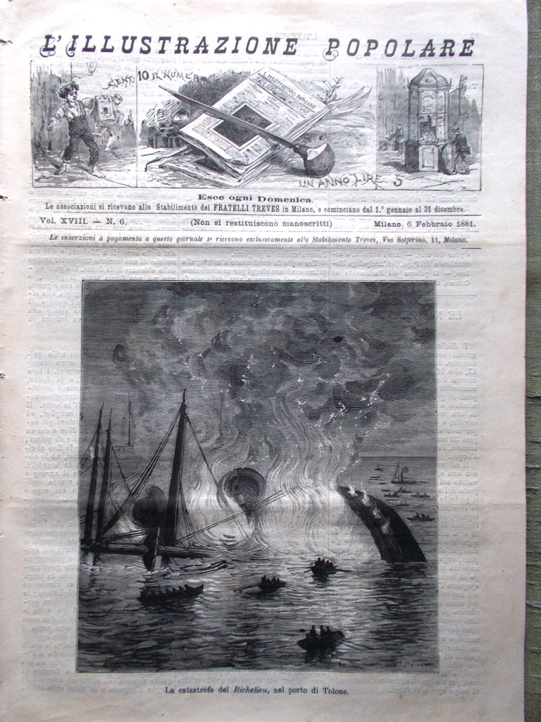 L'illustrazione Popolare 6 Febbraio 1881 Catastrofe del Richelieu Blanqui Ottawa