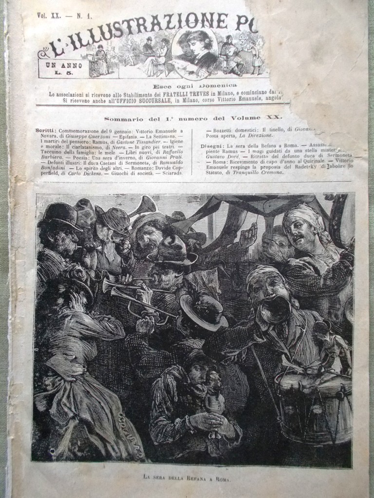 L'illustrazione Popolare 7 Gennaio 1883 Duca Caetani Sermoneta Dickens Quirinale