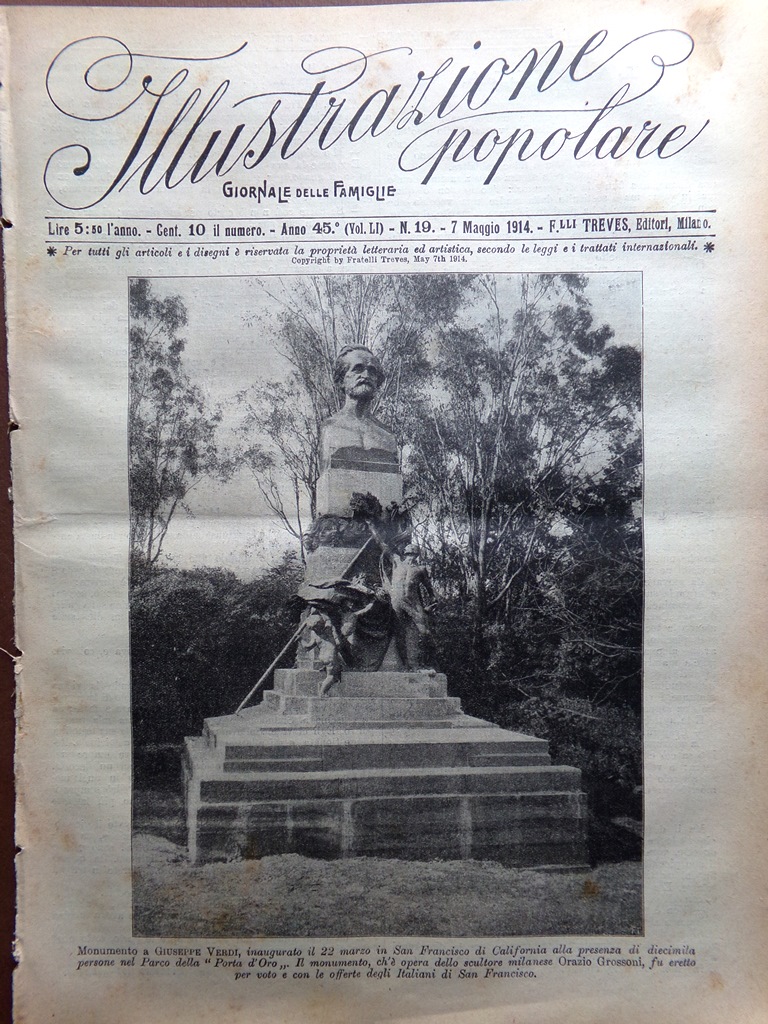 L'Illustrazione Popolare 7 Maggio 1914 Rinascita Messina Vicenza Statua Libertà