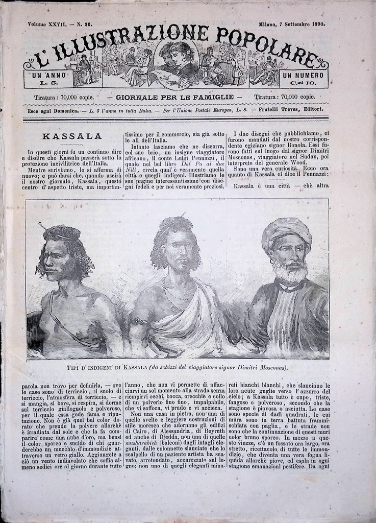 L'Illustrazione Popolare 7 Settembre 1890 Kassala Dervisci Fara Macerata Rossi
