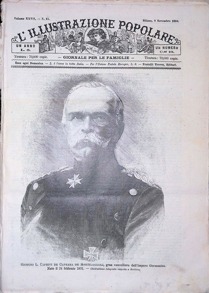 L'Illustrazione Popolare 9 Novembre 1890 Leo von Caprivi Moltke Valachia …