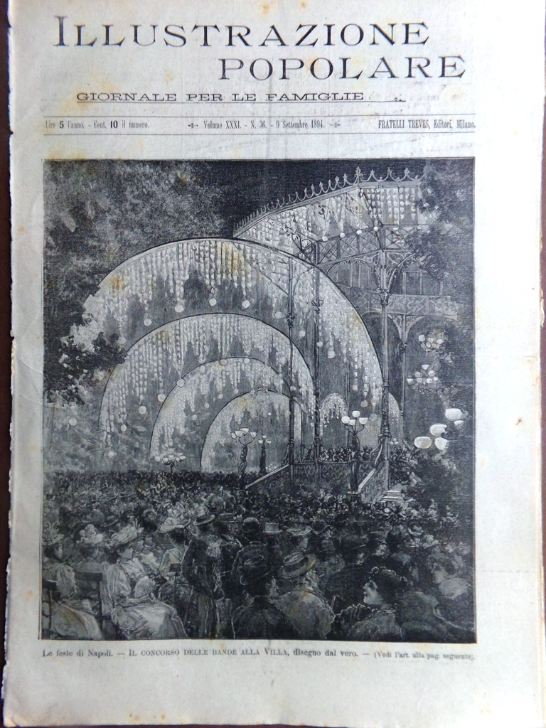 L'Illustrazione Popolare 9 Settembre 1894 Terremoto Sicilia Acireale Fisionomia