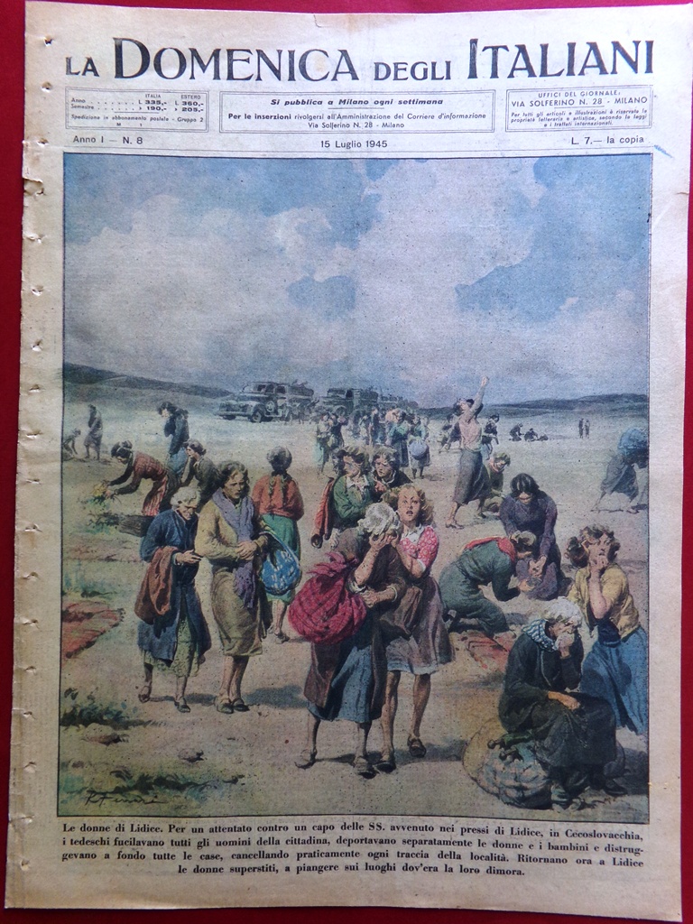 La Domenica degli Italiani Corriere 15 Luglio 1945 WW2 Donne …