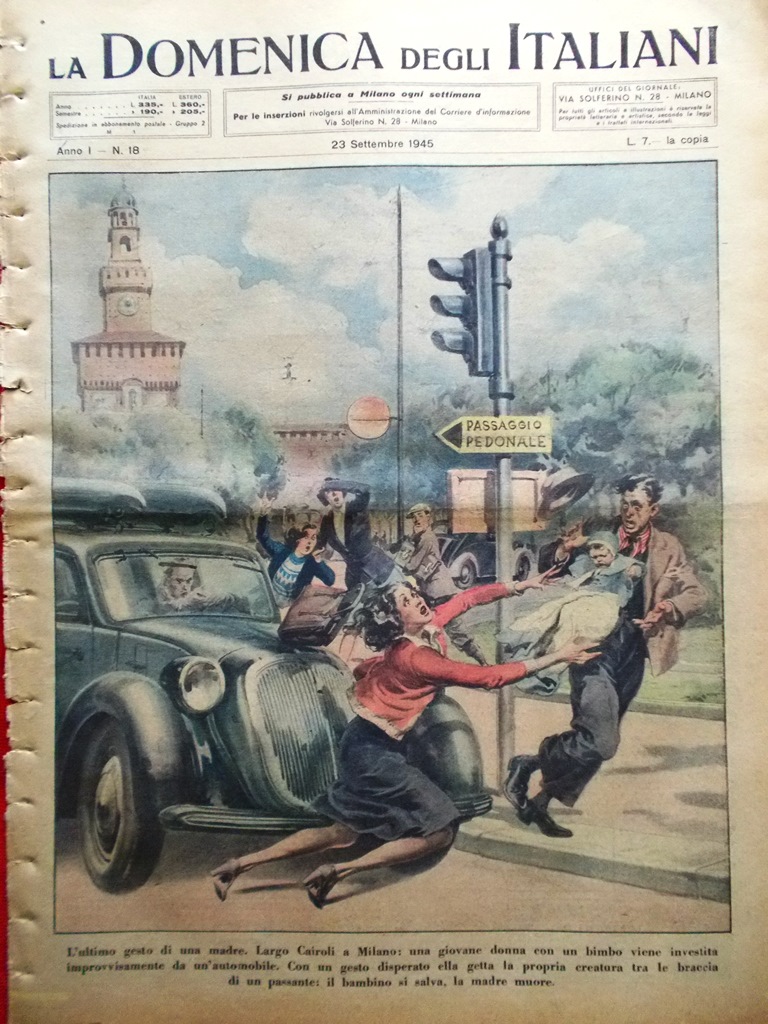 La Domenica degli Italiani Corriere 23 Settembre 1945 Harakiri Gerarchi …