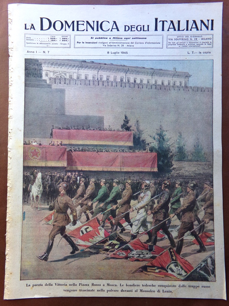 La Domenica degli Italiani Corriere 8 Luglio 1945 WW2 Parata …