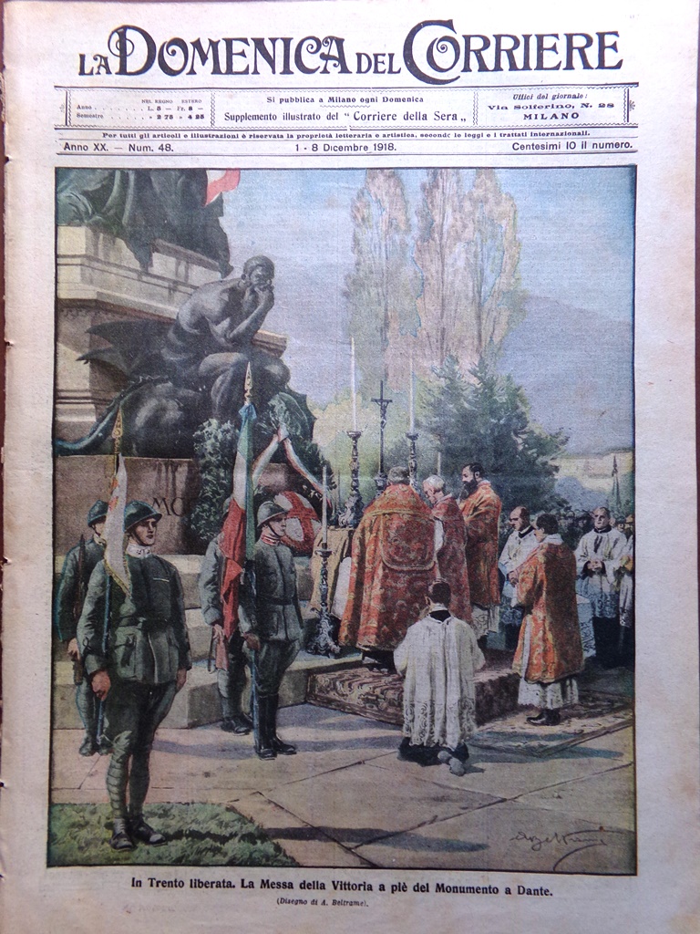 La Domenica del Corriere 1 Dicembre 1918 WW1 Trento Fiume …