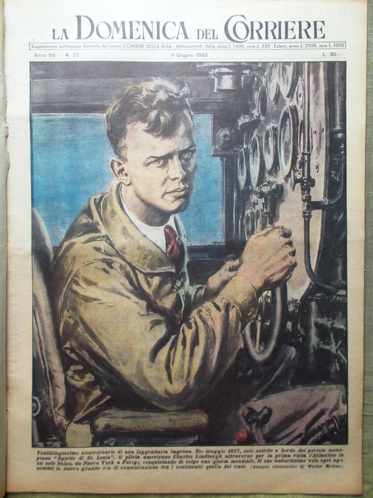 La Domenica del Corriere 1 Giugno 1952 Lindbergh Jean Harlow …