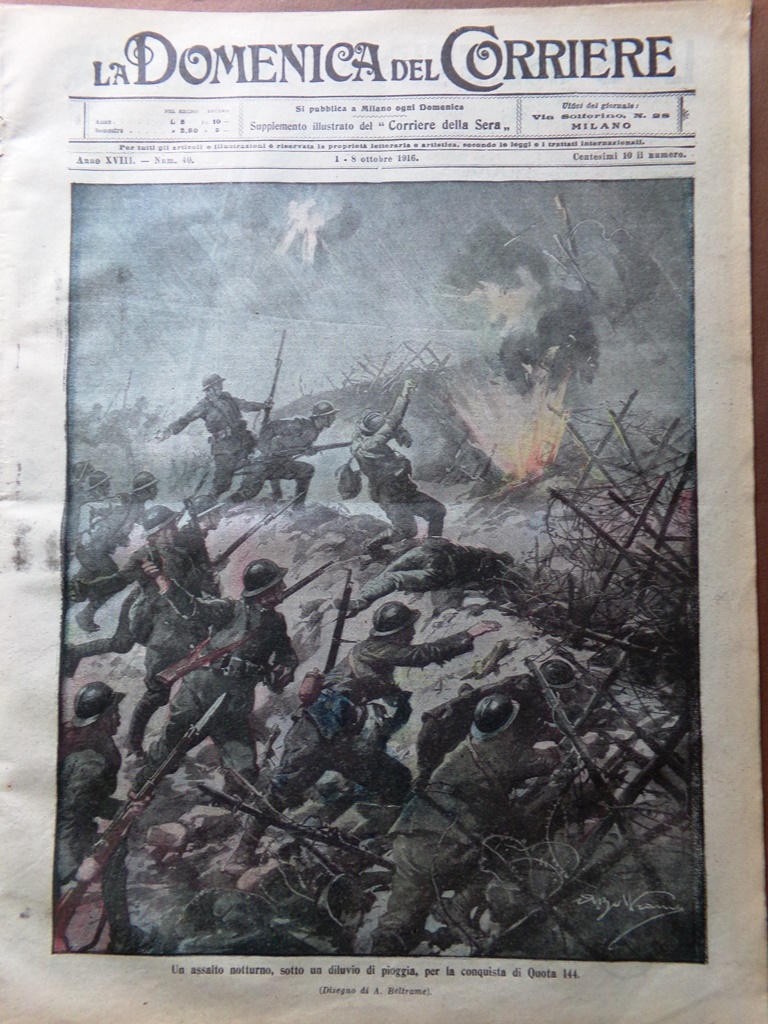 La Domenica del Corriere 1 Ottobre 1916 WW1 Salonicco Baruzzi …