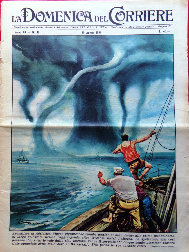 La Domenica del Corriere 10 Agosto 1958 Mostro Loch Ness …