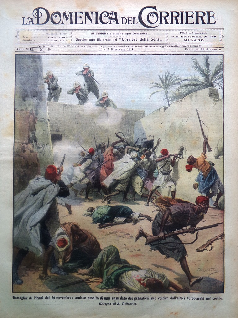 La Domenica del Corriere 10 Dicembre 1911 Battaglia Henni Vulcano …