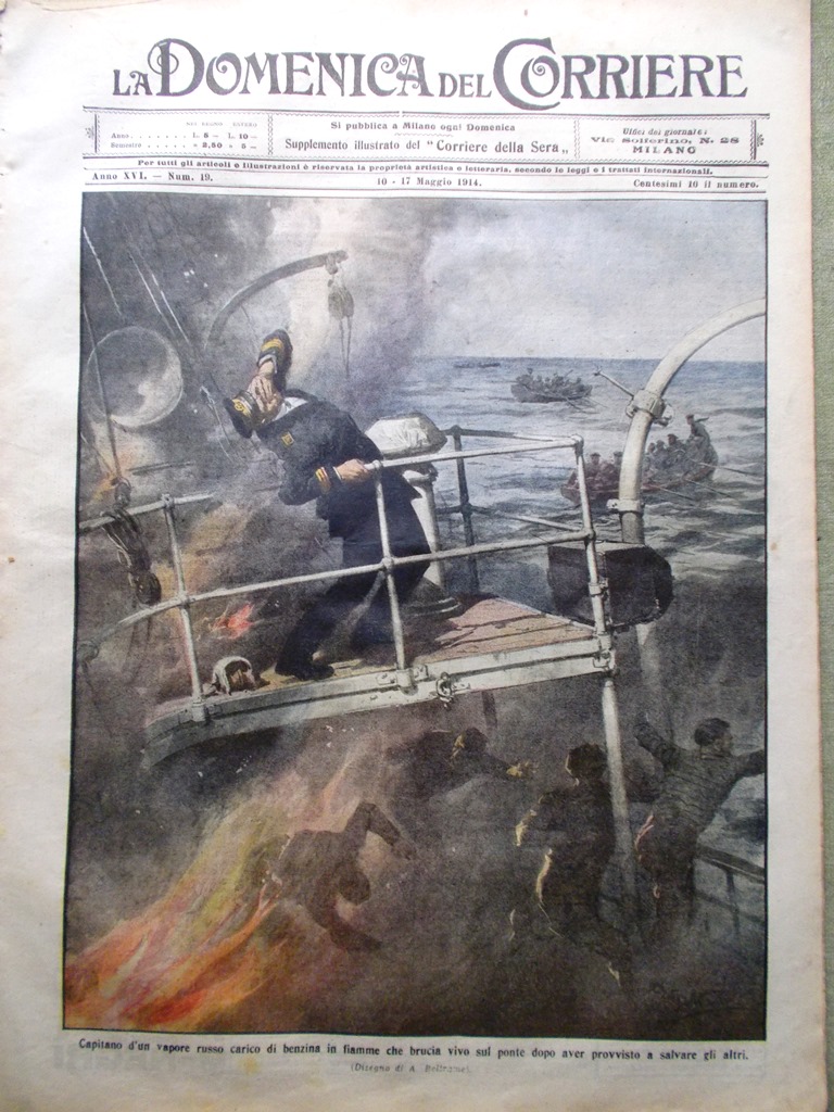 La Domenica del Corriere 10 Maggio 1914 Vicenza Dealessi Croce …