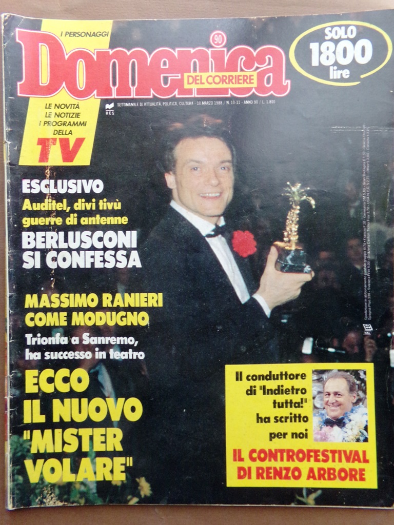 La Domenica del Corriere 10 Marzo 1988 Ranieri Sanremo D'Annunzio …