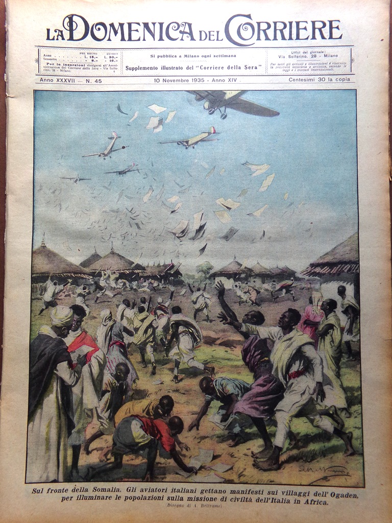 La Domenica del Corriere 10 Novembre 1935 Africa Orientale Cinema …