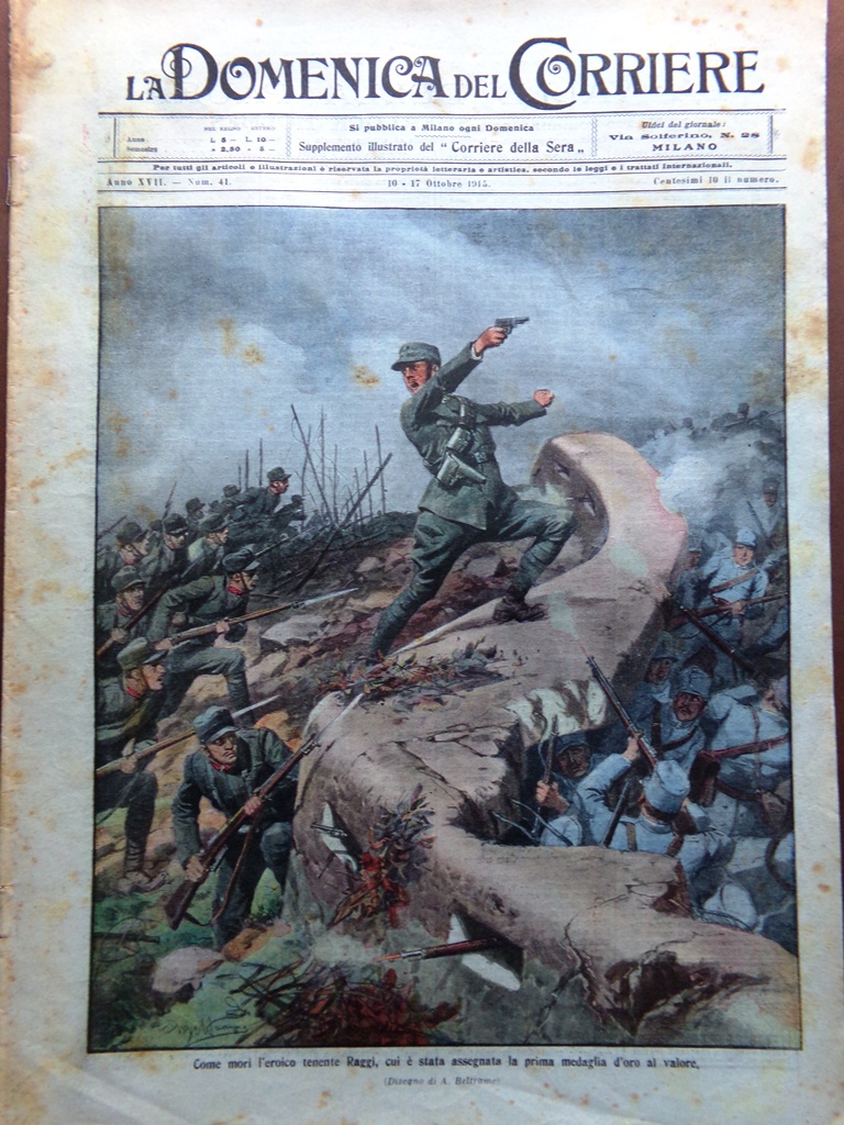 La Domenica del Corriere 10 Ottobre 1915 WW1 Decio Raggi …