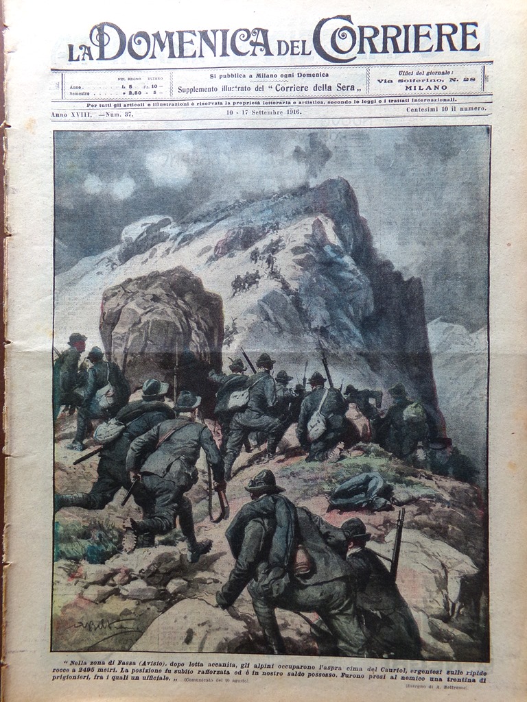 La Domenica del Corriere 10 Settembre 1916 WW1 Nazario Sauro …
