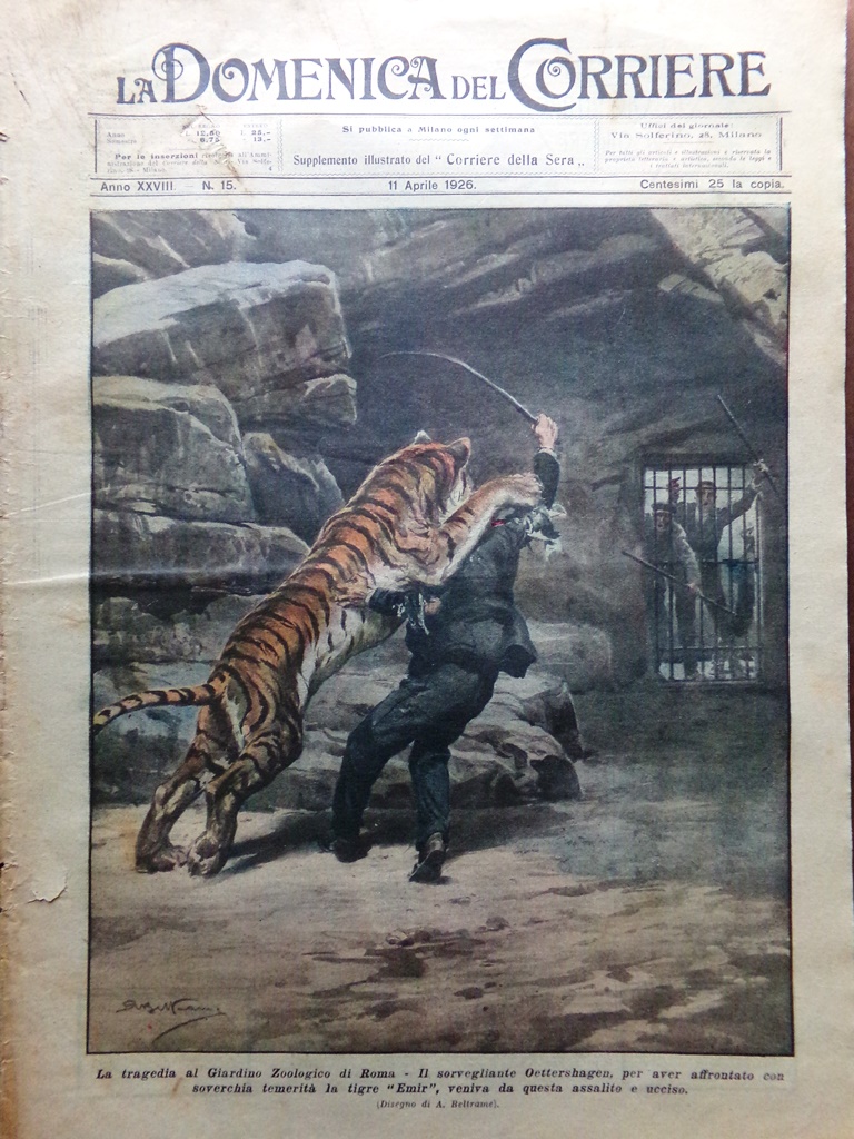 La Domenica del Corriere 11 Aprile 1926 Vesuvio Fasci Regia …