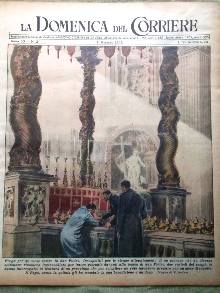 La Domenica del Corriere 11 Gennaio 1948 Treno Amicizia Joan …