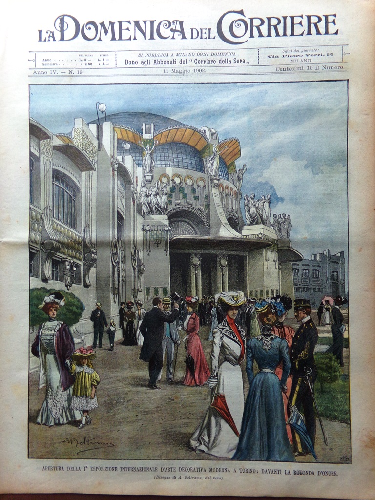 La Domenica del Corriere 11 Maggio 1902 Feste di Torino …