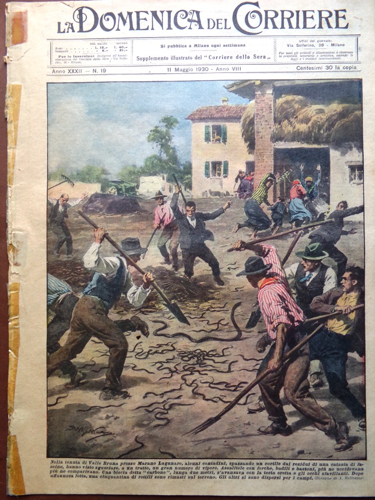 La Domenica del Corriere 11 Maggio 1930 Rivolta India Sciagura …
