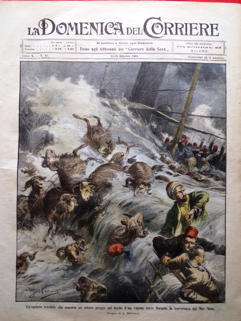 La Domenica del Corriere 11 Ottobre 1908 Valle Vestino Puglia …