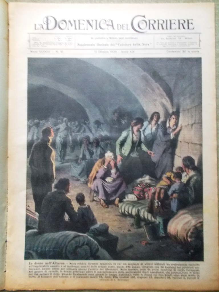 La Domenica del Corriere 11 Ottobre 1936 Ermete Zacconi Valcarenghi …