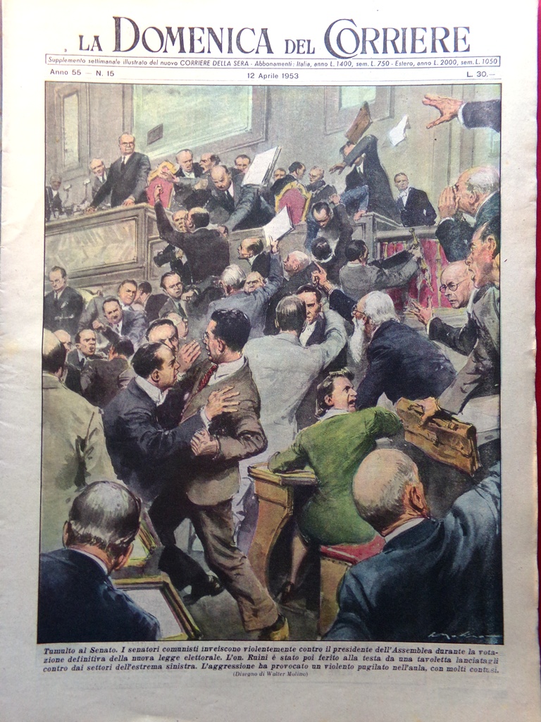La Domenica del Corriere 12 Aprile 1953 Paesanino Stival Tresette …