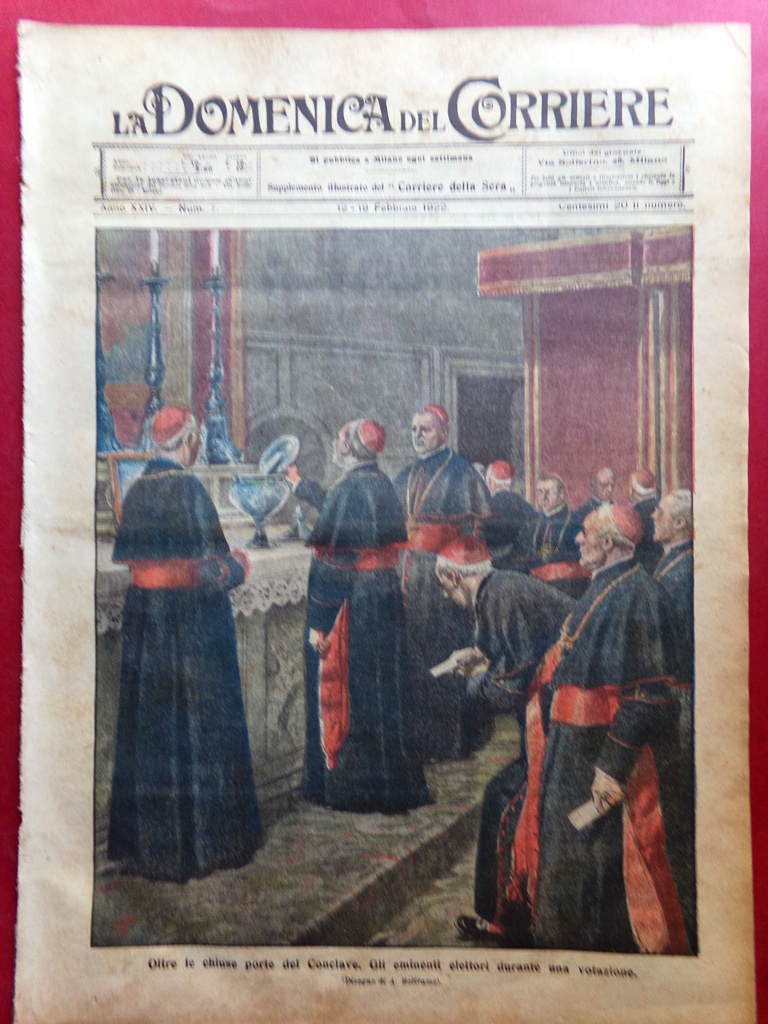 La Domenica del Corriere 12 Febbraio 1922 Papa Pio XI …