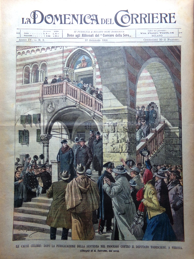 La Domenica del Corriere 12 Gennaio 1902 Todeschini Frejus Nainital …