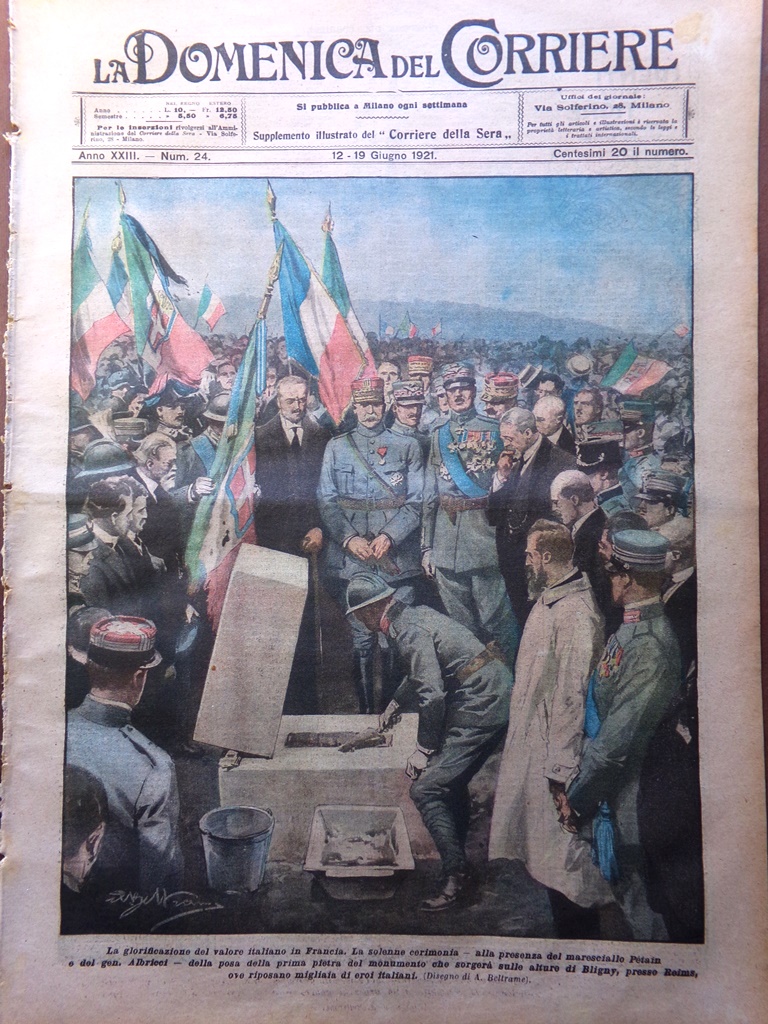 La Domenica del Corriere 12 Giugno 1921 Bligny Badoglio Touring …