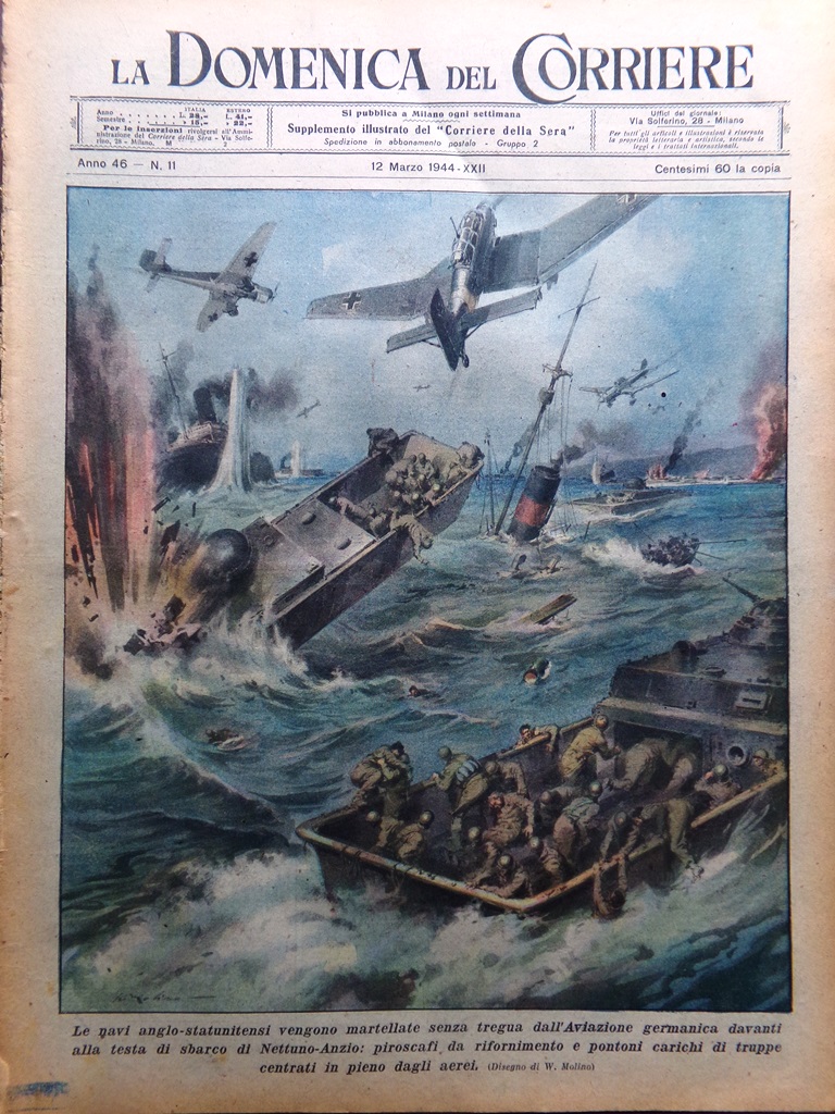 La Domenica del Corriere 12 Marzo 1944 WW2 Aviazione Tedesca …