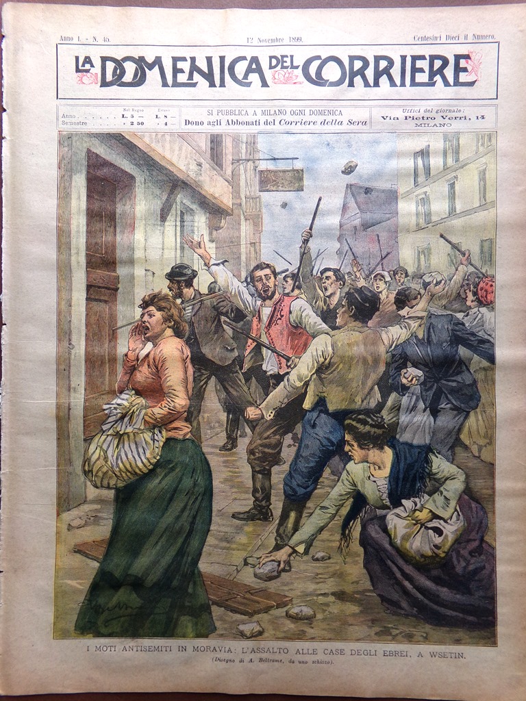 La Domenica del Corriere 12 Novembre 1899 Castello Cosseria Rivolta …