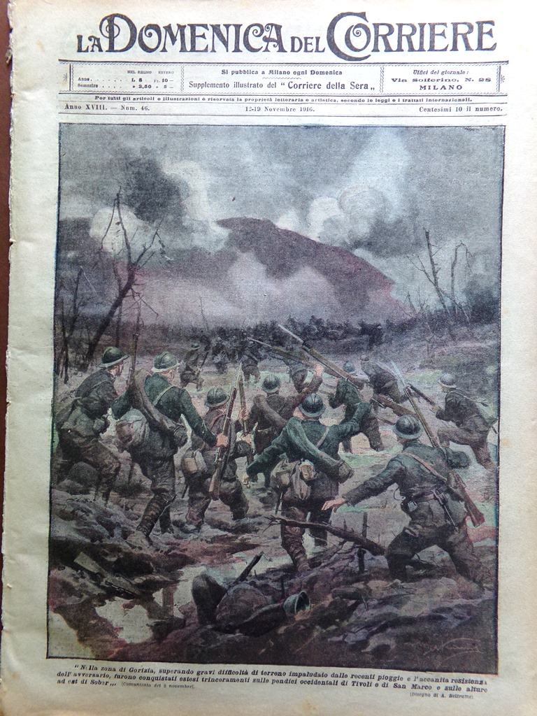 La Domenica del Corriere 12 Novembre 1916 WW1 Sebenico Gorizia …