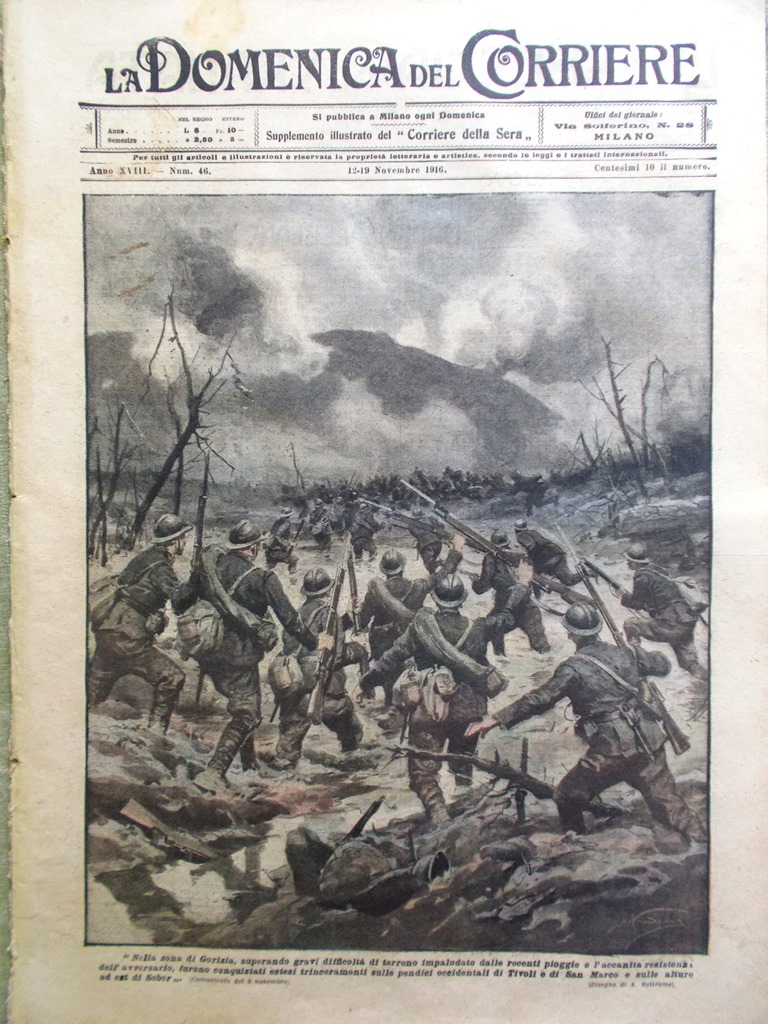 La Domenica del Corriere 12 Novembre 1916 WW1 Sebenico Gorizia …