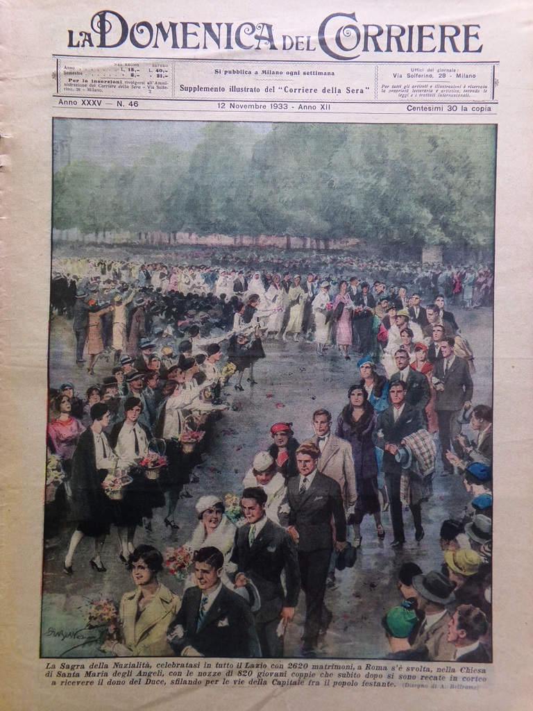 La Domenica del Corriere 12 Novembre 1933 Rachel Felix Giuseppe …