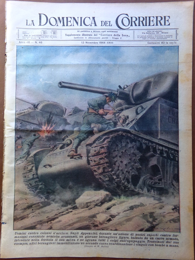 La Domenica del Corriere 12 Novembre 1944 WW2 Niam Niam …