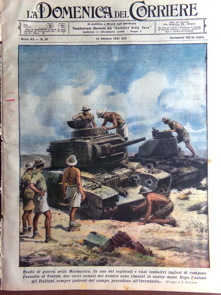 La Domenica del Corriere 12 Ottobre 1941 WW2 Carabinieri Romagna …