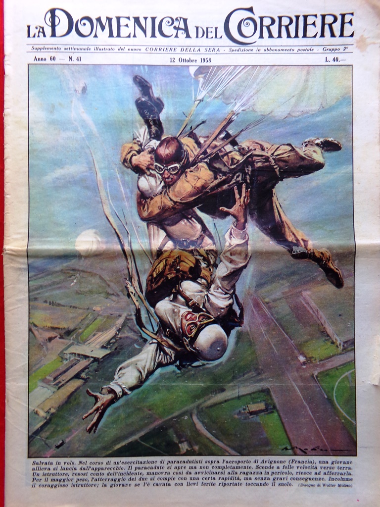 La Domenica del Corriere 12 Ottobre 1958 Kim Novak Vigevano …