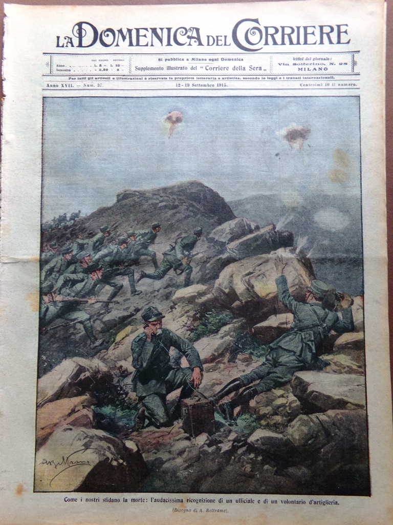 La Domenica del Corriere 12 Settembre 1915 WW1 Storo Ghiacciai …
