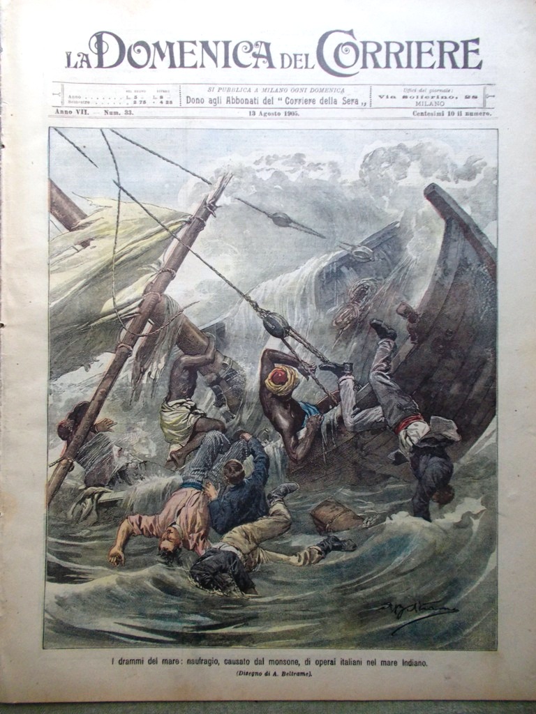 La Domenica del Corriere 13 Agosto 1905 Venere Eclisse Cucina …