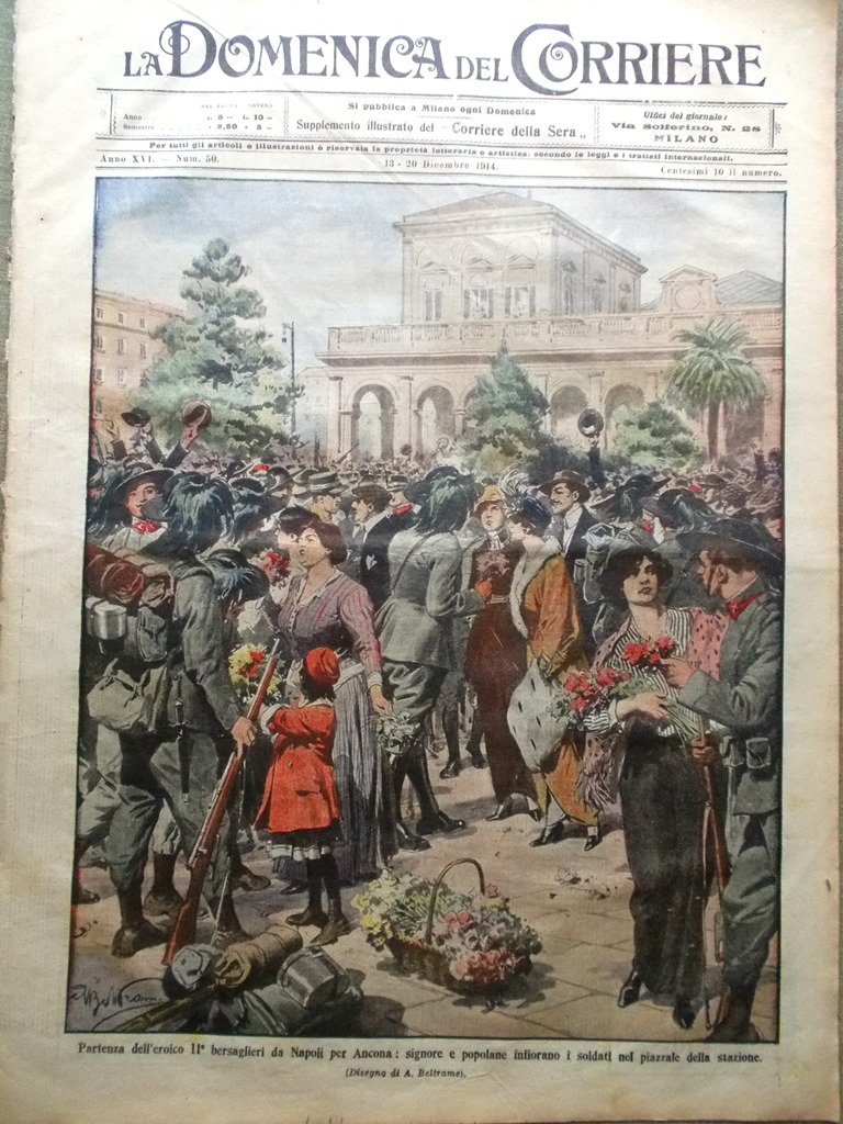 La Domenica del Corriere 13 Dicembre 1914 WW1 Satta Novelli …