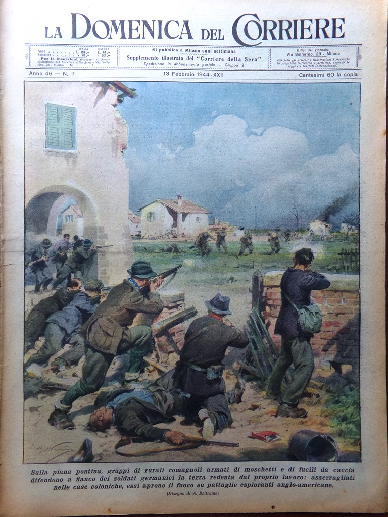 La Domenica del Corriere 13 Febbraio 1944 WW2 Balilla Radio …