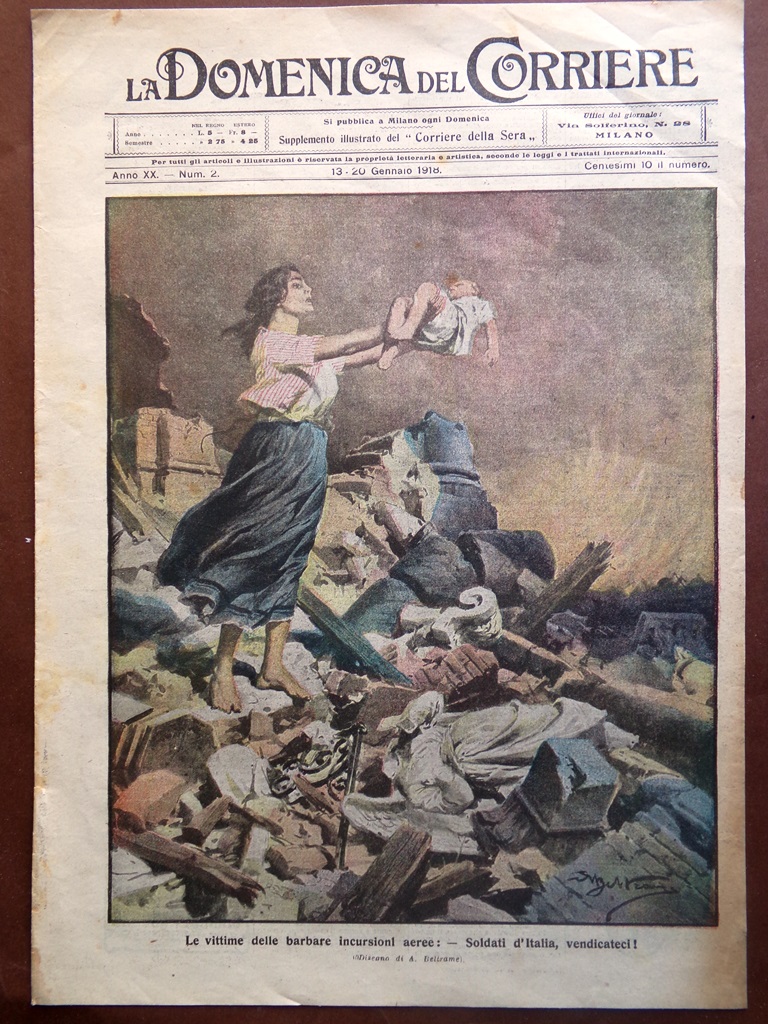 La Domenica del Corriere 13 Gennaio 1918 WW1 Lenin Trotski …
