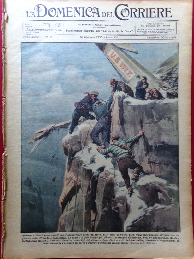 La Domenica del Corriere 13 Gennaio 1935 Bertrand Saar Carbone …