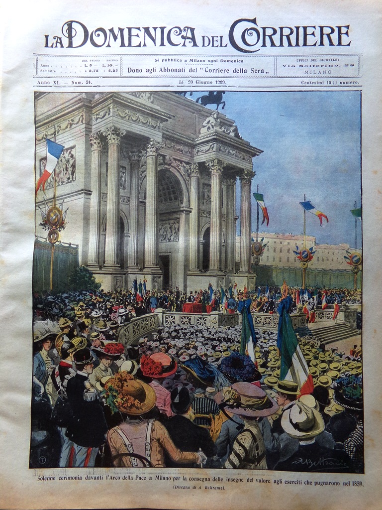 La Domenica del Corriere 13 Giugno 1909 Aicard Heine Ponte …