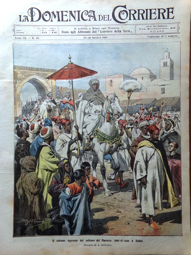 La Domenica del Corriere 13 Ottobre 1907 Sciopero Operai Marocco …