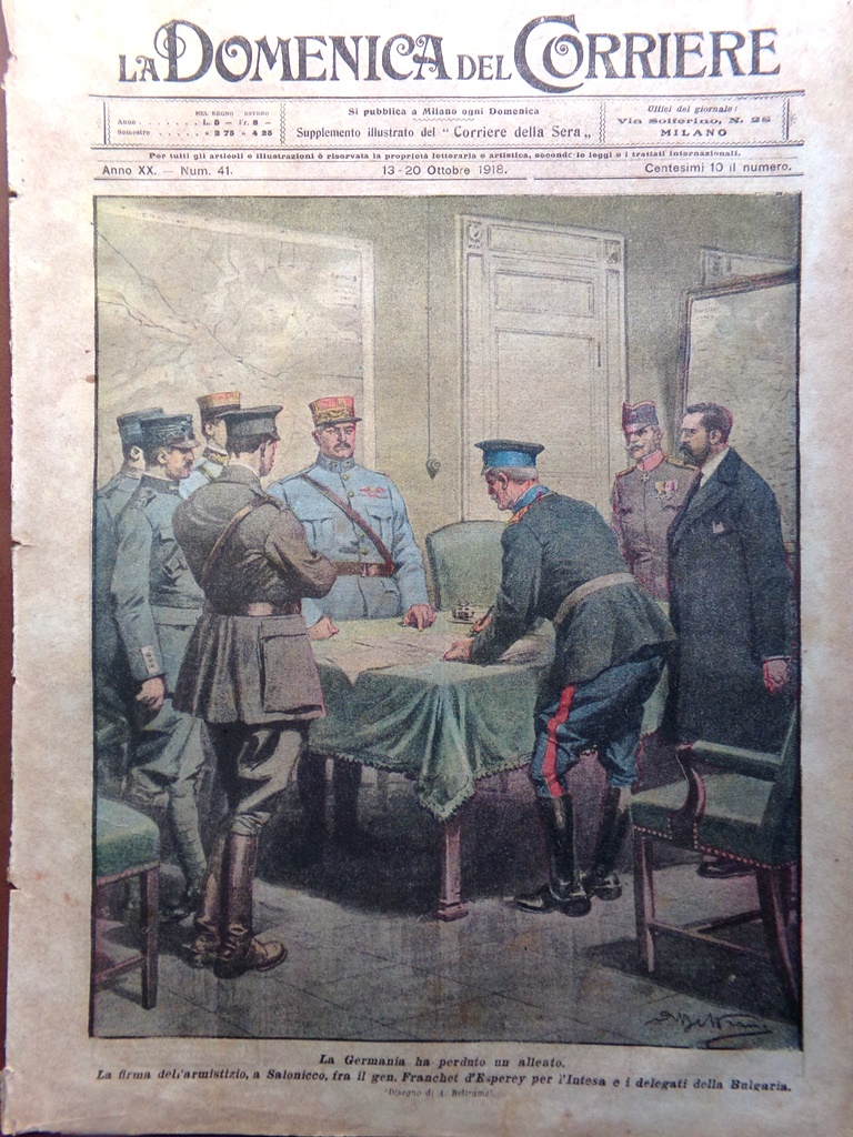 La Domenica del Corriere 13 Ottobre 1918 WW1 Veduti Argiolas …